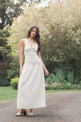 Sophina Midi Dress - Black Polka Dot