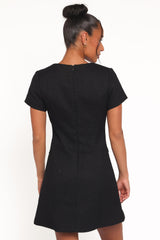 Sutton Mini Dress - Black Tweed