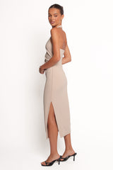 Sylvan Halter Midi Dress - Stone