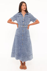 Tamara Maxi Dress - Med Denim