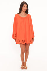 Tampa Long Sleeve Mini Dress - Orange