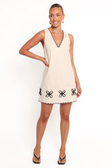 Thalia Mini Dress - Cream/Black