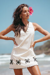 Thalia Mini Dress - Cream/Black