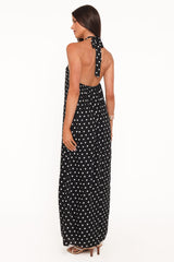 Theophania Maxi Dress - Black Polka Dot