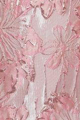 Treloar Long Sleeve Mini Dress - Pink Brocade