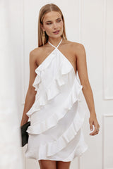 Valery Halterneck Mini Dress - White