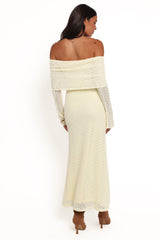 Wilma Off Shoulder Dress - Butter Yellow