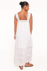 Winora Midi Dress - White Broderie