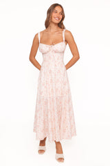 Wisteria Midi Dress - Peach Ditsy Floral