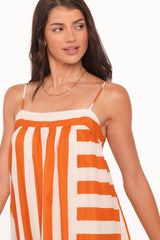 Yanika Maxi Dress - Orange/White Stripe
