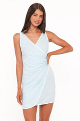 Zion Mini Dress - Pale Blue