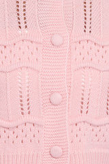 Aidy Crop Button Front Cardigan - Pink