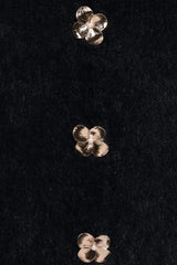 Donna Flower Button Cardigan - Black
