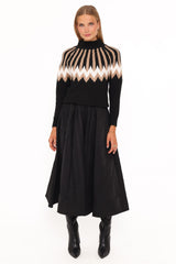 Donner Fairisle Mockneck Sweater - Black