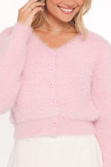 Evelin Cropped Cardigan - Pink