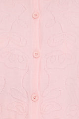 Fauna Tonal Floral Cardigan - Pink