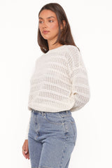 Flavia Open Stitch Sweater - Cream