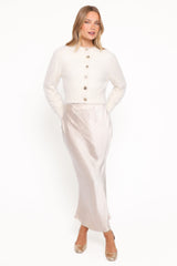 Jintie Vintage Button Cardigan - Cream