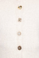 Jintie Vintage Button Cardigan - Cream