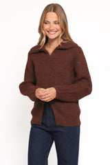 Miffy Zip Through Cardigan - Chocolate