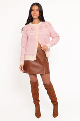 Poppi Fairisle Cardigan - Pink