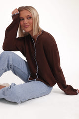 Ruby Knit Cardigan - Brown