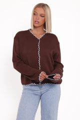 Ruby Knit Cardigan - Brown