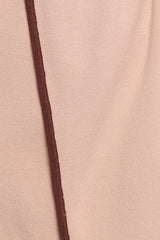 Vallis Contrast Trim Long Cardigan - Beige