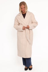 Goodie Shearling Coat - Cream