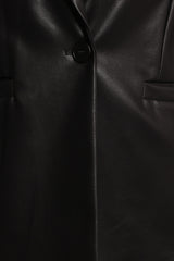 Jamie Faux Leather Blazer - Black