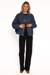 Keah Quilted Jacket - Navy