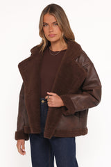 Sherpa Car Coat - Chocolate