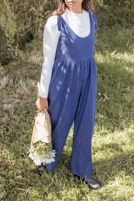 Ayla Chambray Jumpsuit - Denim