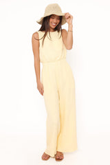 Brenna Cotton Jumpsuit - Baby Yellow