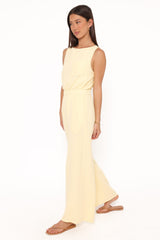 Brenna Cotton Jumpsuit - Baby Yellow