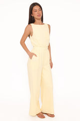 Brenna Cotton Jumpsuit - Baby Yellow