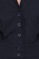 Claudia Collared Romper - Navy