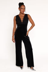 Eloise Jumpsuit - Black Velvet