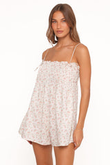 Liora Romper - Peach Ditsy Floral