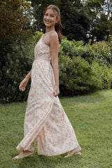 Madeira Jumpsuit - Peach Ditsy Floral