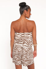 Ravenna Romper - Brown Zebra