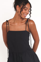 Rubie Tie Shoulder Romper - Black