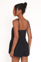 Rubie Tie Shoulder Romper - Black