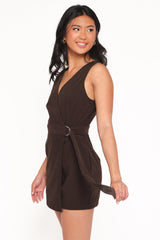 Vesper Corduroy Romper - Chocolate
