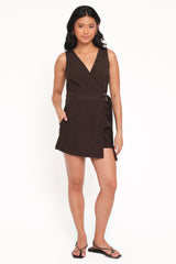 Vesper Corduroy Romper - Chocolate