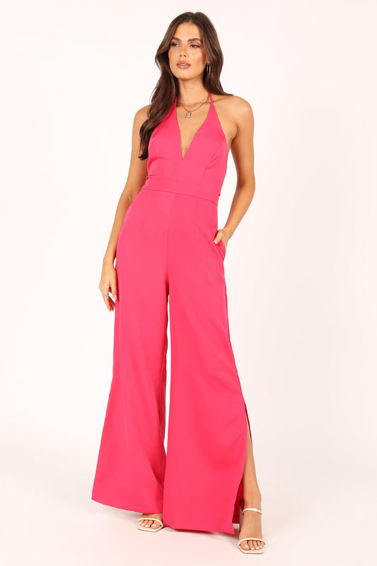 Rumi Wide Leg Jumpsuit - Hot Pink