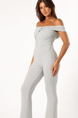 Sharnie Off Shoulder Jumpsuit - Silver