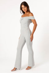 Sharnie Off Shoulder Jumpsuit - Silver