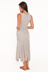 Amber Skirt Set - Cream/Brown Stripe