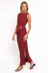 Beatrice Maxi Skirt Set - Berry